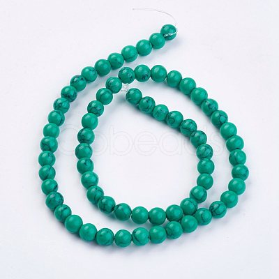 Imitation Synthetic Turquoise Bead Strands G-F434-6mm-03-1