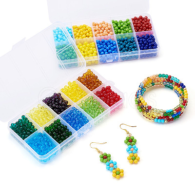 1990Pcs 20 Styles Transparent & Opaque Colours Glass Seed Beads SEED-TA0001-42-1