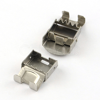 Tarnish Resistant Smooth Surface 201 Stainless Steel Watch Band Clasps STAS-R063-80-1