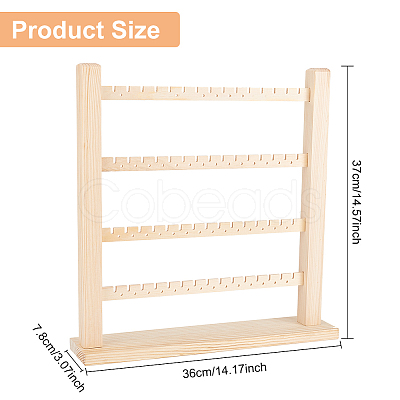 4-Tier Wooden Earring Display Organizer Holder EDIS-WH0021-28-1