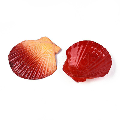 Spray Painted Natural Scallop Shell Big Pendants SSHEL-T017-14D-1