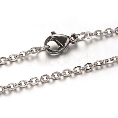 Tarnish Resistant 304 Stainless Steel Cable Chain Necklaces NJEW-M151-24P-1