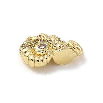 Brass Micro Pave Clear Cubic Zirconia Pendants KK-U046-02G-02-1