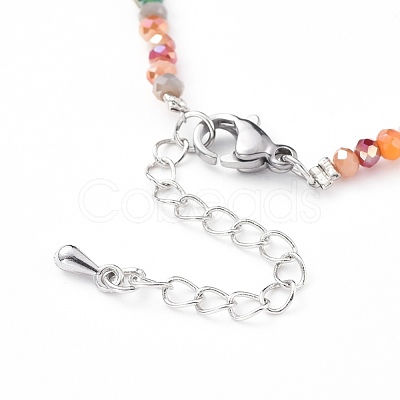 Faceted Glass Beaded Necklaces NJEW-JN02553-1
