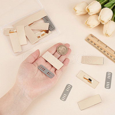 12Pcs Rectangle Alloy Blank Name Tags FIND-PH0062-04KCG-1