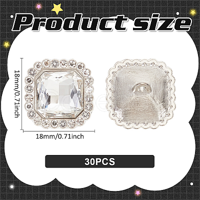 Alloy Rhinestone Shank Buttons DIY-MA0005-99B-1