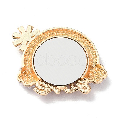 Pearl Rhinestone Rainbow Makeup Mirror PALLOY-K008-05KCG-1