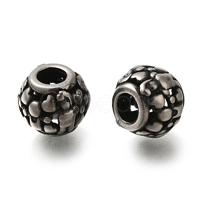 304 Stainless Steel European Beads STAS-D191-12F-AS-1