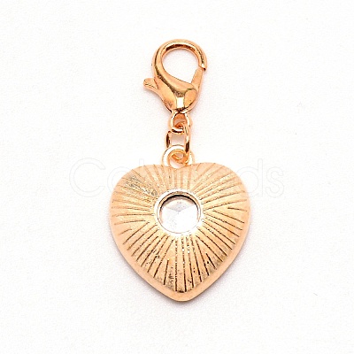 Heart Glass Pendant Decorations HJEW-WH0036-19E-1