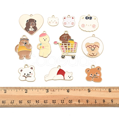 28Pcs 11 Styles Alloy Enamel Pendants ENAM-FS0003-17-1