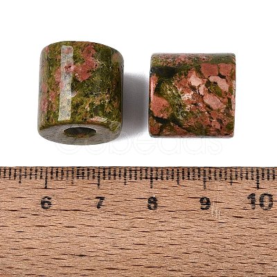 Natural Unakite European Beads G-P520-05G-1