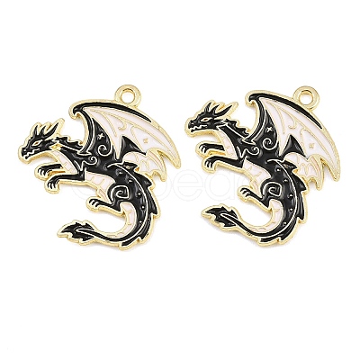 Alloy with Black Enamel Pendants AL-CBA2919-02G-09-1