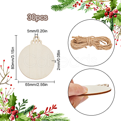 Unfinished Natural Wood Cutouts Ornaments WOOD-SP0001-17B-1