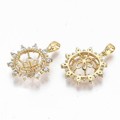Brass Micro Pave Clear Cubic Zirconia Peg Bails Pendants X-KK-T062-12G-NF-1