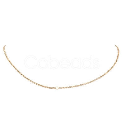 1.5MM Brass Cable Chain Curb Chain Necklaces for Women NJEW-JN05555-02-1