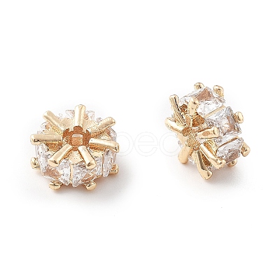 Brass Micro Pave Cubic Zirconia Beads KK-R216-01KCG-1