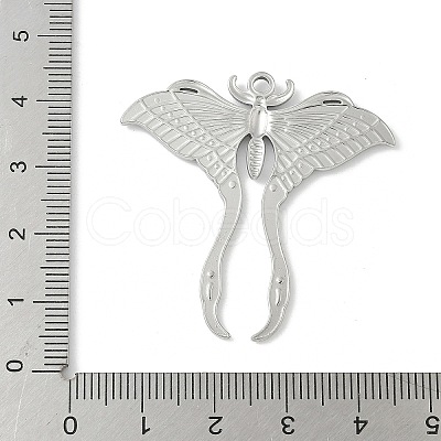 304 Stainless Steel Moth Pendants STAS-S186-08B-P-1