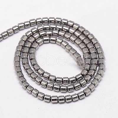 Electroplate Non-magnetic Synthetic Hematite Beads Strands G-J163-3x3mm-05-1
