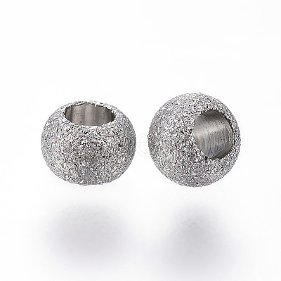 Non-Tarnish 304 Stainless Steel Textured Spacer Beads X-STAS-P108-04P-1