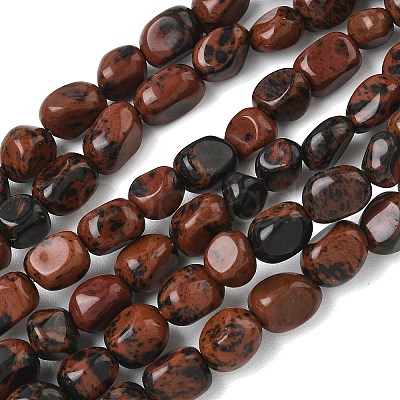 Natural Mahogany Obsidian Beads Strands G-C286-A05-1