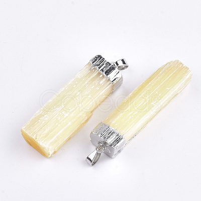 Electroplate Natural Selenite Big Pendants G-S344-41A-1