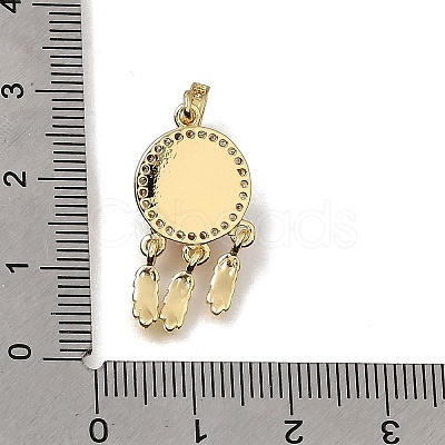Brass Micro Pave Clear Cubic Zirconia Pendants KK-CBAA632-02G-1