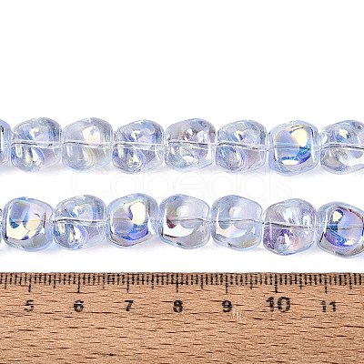 Electroplate Transparent Glass Beads Strands EGLA-N057-02A-01-1