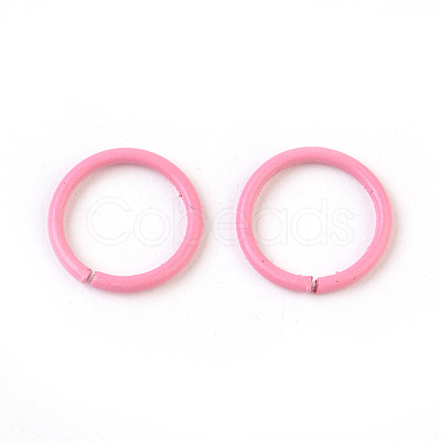 Spray Painted Iron Open Jump Rings X-IFIN-F149-B11-1