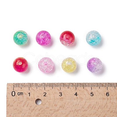 Transparent Crackle Acrylic Beads X-CACR-N002-8MM-M-1