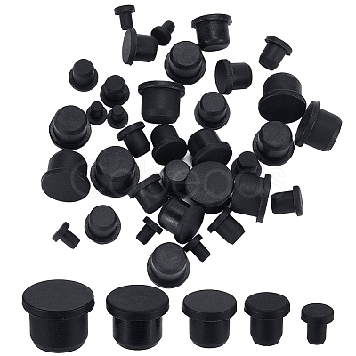 40Pcs 5 Style Silicone Hole Plugs AJEW-GF0008-05A-1