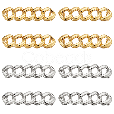 8Pcs 2 Colors Alloy Curb Chain Shoe Decorations FIND-HY0003-97-1