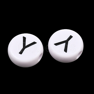 Opaque White Acrylic European Beads AC-CBA3BDD-01Y-1