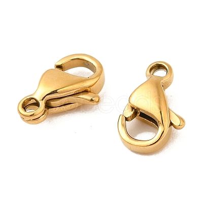 Ion Plating(IP) 304 Stainless Steel Lobster Claw Clasps Hand Polished STAS-AB09-G-01-1