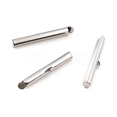 Non-Tarnish 304 Stainless Steel Slide On End Clasp Tubes STAS-C044-08D-P-1