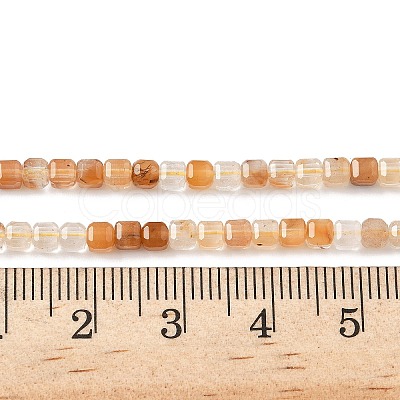 Natural Yellow Rabbit Fur Rutilated Quartz Beads Strands G-L622-A01-3x3mm-1