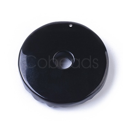 Natural Black Obsidian Pendants G-K298-13-1