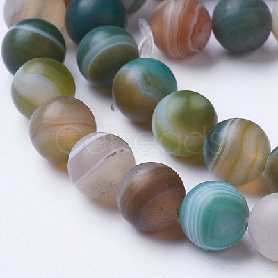 Natural Grade A Striped Agate/Banded Agate Beads Strands G-E478-07-6mm-1
