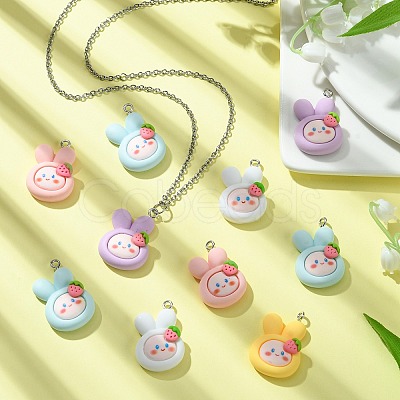 25Pcs 5 Colors Opque Resin Animal Pendants RESI-CJ0003-76-1