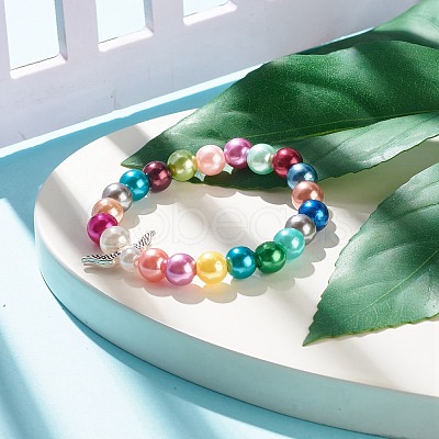 Acrylic Beaded Stretch Kids Bracelets BJEW-JB07771-1