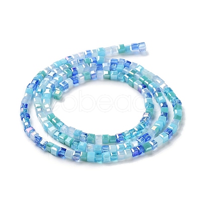 Gradient Color Electroplate Glass Bead Strands GLAA-E042-05-B07-1