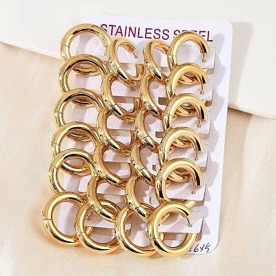 202 Stainless Steel Polishing Hoop Earrings EJEW-M106-02G-05-1