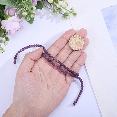 1 Strand Natural Lepidolite/Purple Mica Stone Beads Strands G-ME0001-35-1