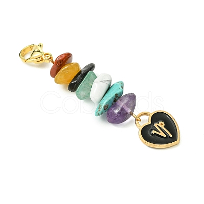 12Pcs 12 Styles Alloy Enamel Heart Constellation Pendant Decoration HJEW-JM02631-1