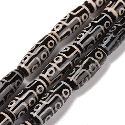 Tibetan Style 9-Eye dZi Beads Strands TDZI-G010-P01-1