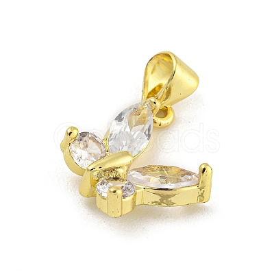 Rack Plating Brass Pave Cubic Zirconia Charms KK-G513-19G-1
