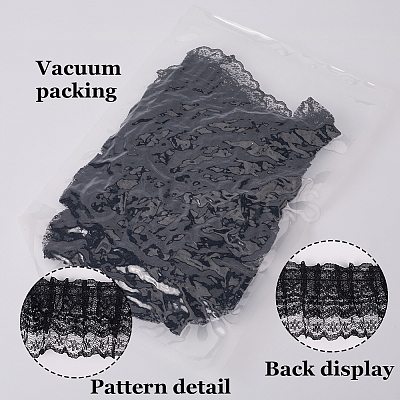 10M Double Layer Polyester Flower Lace Trim Ribbon OCOR-GF0004-58B-1
