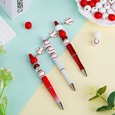 DIY Red Series Personalized Beadable Pen Sets DIY-SZ0009-91-1