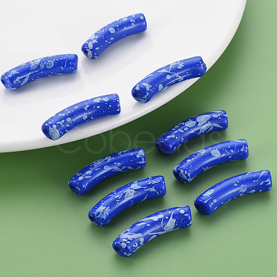 Opaque Spray Painted Acrylic Beads MACR-S372-002F-B02-1