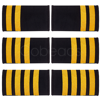 3 Pairs 3 Styles Rectangle Polyester Pilot Epaulettes FIND-GA0003-90A-1