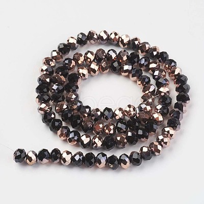 Electroplate Opaque Glass Beads Strands X-EGLA-A034-P2mm-N01-1